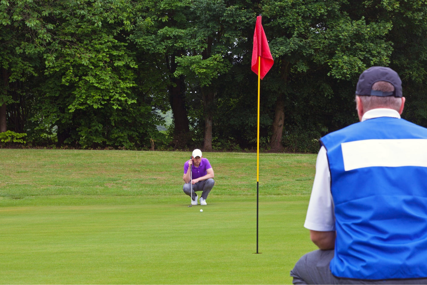 measuring distance to hole with caddie