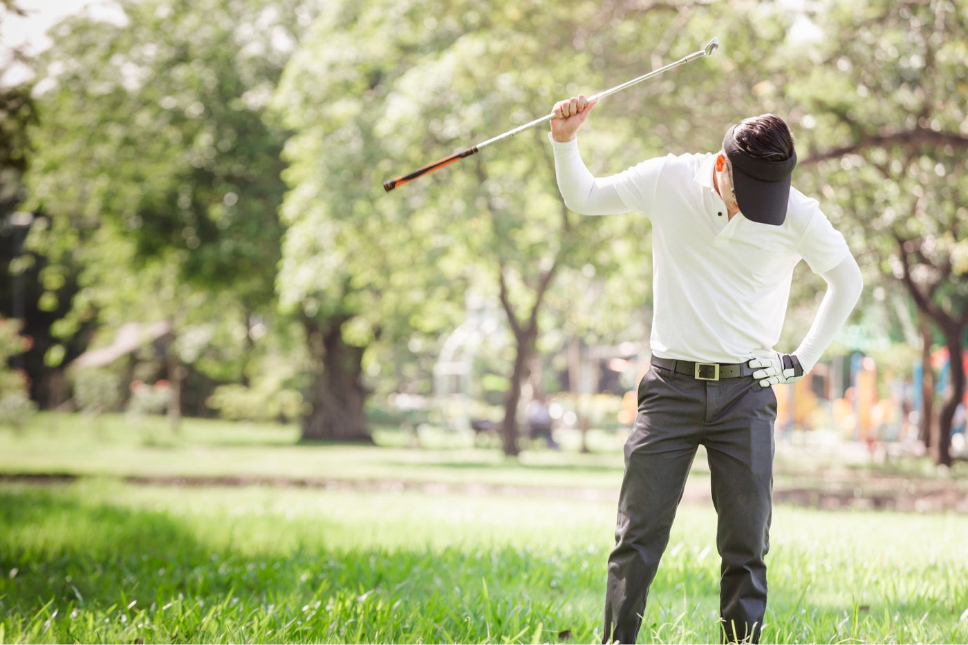 golfer upset at hooking golf ball