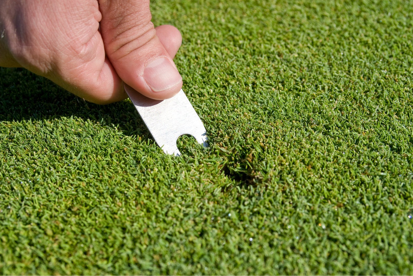  Fixing a Ball Mark on golf course