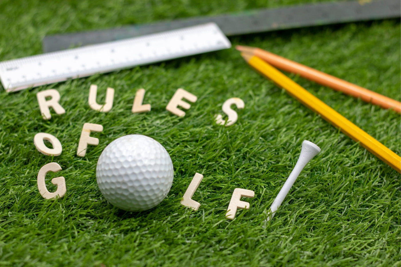  Rules in Golf written on golf course